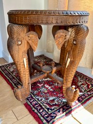 Asian Style Elephant Stand With Inlay 15 Inches X 18 Inches Tall