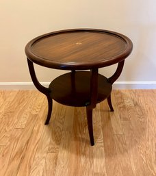 Round Occasional Table With Shelf 25x25