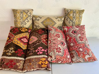 Seven Decorative Pillows Consisting Of 3 Pairs