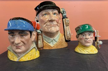 Three (3)  Royal Doulton Jugs - Golfers