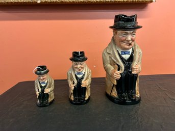 Three (3) Royal Doulton Winston Churchill Tobys