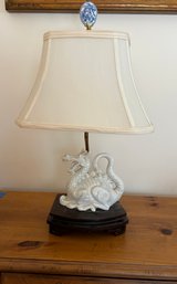 White Dragon Table Lamp - 8.5x21 To Top Of Finial