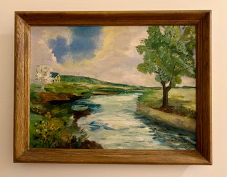 Landscape Painting - Unsigned - 21x27 Framed