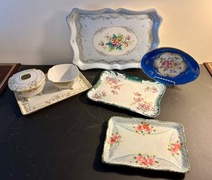 Dresser Lot With Nippon Trays Etc