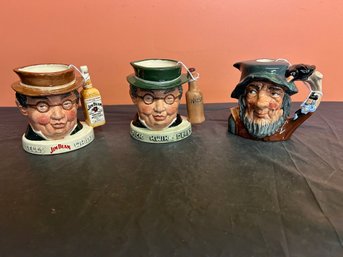 Three (3) Royal Doulton Liquor Containers - Pickwick - Pick Kwik - Rip  Van Winkle