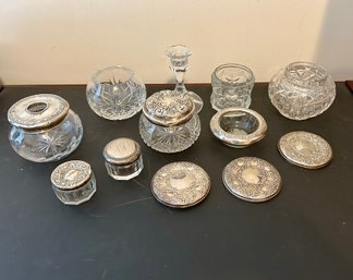 Sterling And Glass Jar Lot