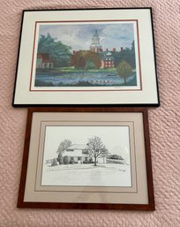 Two Signed Prints - One Is Harvard