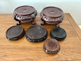 Six Carved Asian Style Stands