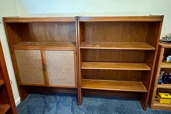 Pair Of Bookcases - One With Half Doors -