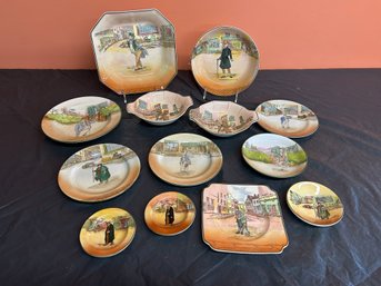 Thirteen (13) Royal Doulton Dickens Ware Pieces