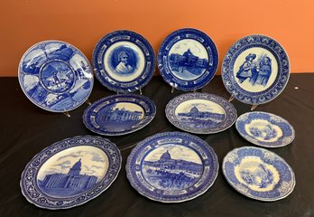 10 Blue And White Royal Doulton Plates - One With Small Chip