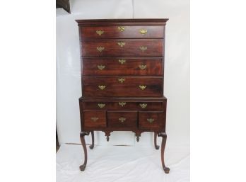 Maple Queen Ann Flat Top Highboy