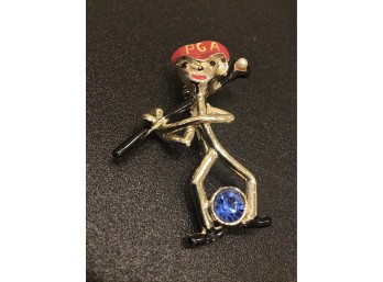 Vintage Figural PGA Golfer Pin Brooch