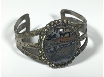 Native American Pawn Silver Cuff Bracelet