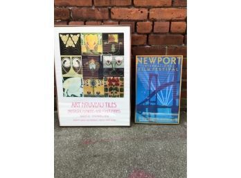 PAIR OF NEWPORT, RI POSTERS FOR REDWOOD LIBRARY & FILM FESTIVAL