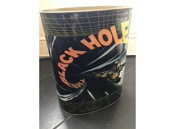 VINTAGE 1979 DISNEY 'THE BLACK HOLE' METAL TRASH CAN - CHEINCO TIN LITHO