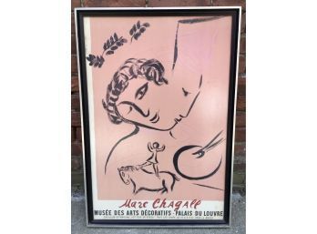 MARC CHAGALL ORIGINAL LITHOGRAPH POSTER 1959 “ Le Peintre En Rose”