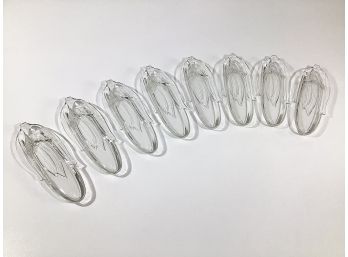 Set Of 8 Vintage Figural Glass Corn Cob Plates