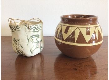 SIOUX & ZUNI POTTERY VASE & BASKET