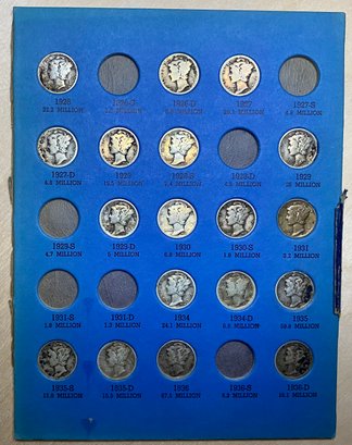 1916 To 1945 Mercury Head Dime Collection - 90 Silver Dimes