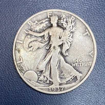 1937 Liberty Walking Silver Half Dollar United States (US) Coin. Contains 90 Silver