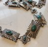 VINTAGE NATIVE AMERICAN STERLNG SILVER BELT WITH TURQUOISE--34'L