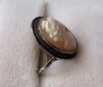 ANTIQUE VICTORIAN STERLING SILVER (925) CAMEO RING --SIZE 6
