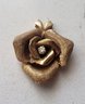 VINTAGE 10KT YELLOW GOLD AND DIAMOND   ROSE PENDANT