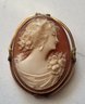 ANTIQUE VICTORIAN 14KT Yellow Gold  Hand Carved Portrait CAMEO BROOCH