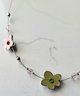VINTAGE 'LIA SOPHIA' THIN WIRE NECKLACE WITH ENAMEL FLOWERS