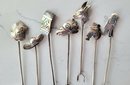 VINTAGE MEXICAN STERLING SILVER PICK SET OF 7