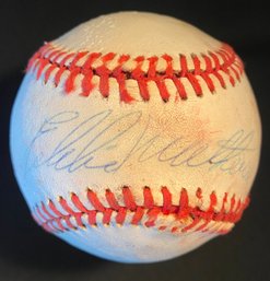 Vintage HOF Eddie Matthews Autopgraphed Signed Baseball, From A Private Collector, Private Estate, No COA