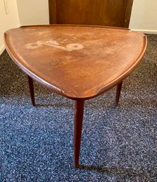 Mid-Century Modern Teak Danish Modern Guitar Pick Shaped   Table- Marked ' Made In Denmark'