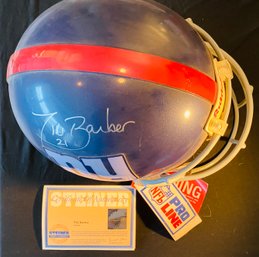 Tiki Barber Autographed Signed NY Giants Helmet, Steiner Certificate Of Authenticity, 2024 HOF Semi-Finalist