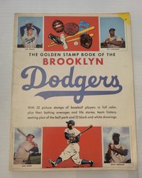 EXCEPTIONAL VINTAGE COMPLETE  'THE GOLDEN STAMP BOOK OF THE BROOKLYN DODGERS' W/32 PICTURE STAMPS --1955