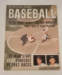 VINTAGE SPORTS ALL STAR BASEBALL Magazine Volume 1-1962