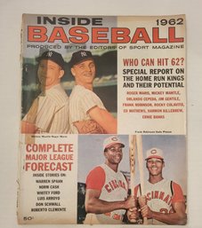 VINTAGE  INSIDE BASEBALL SPORTS MAGAZINE--PRODUCED BY THE EDITORS OF SPORT MAGAZINE-1962