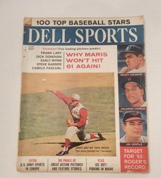 VINTAGE  1962 Vol. 1-DELL SPORTS  MAGAZINE -100 TOP BASEBALL STARS--JUNE 1962 --VOL 1 NO 26