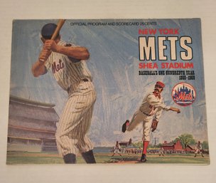 VINTAGE  1969 NY METS OFFICIAL PROGRAM & SCORECARD SHEA STADIUM--BASEBALL'S ONE HUNDREDTH YEAR--1869-1969