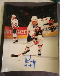 VINTAGE New York NY ISLANDERS Uwe Krupp #4  SIGNED HOCKEY PHOTO