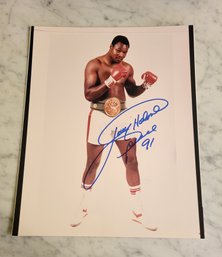 VINTAGE COLLECTION OF 17 BOXING PHOTOS(SOME SIGNED) WITH LETTER & SIGNED PHOTO OF LARRY HOLMES