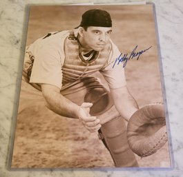 VINTAGE AUTOGRAPHED  8 X10 SEPIA PHOTO--BROOKLYN DODGER--BOBBY BRAGAN