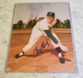 VINTAGE AUTOGRAPHED 8 X 10 GLOSSY COLOR PHOTO--BROOKLYN DODGERS--ROGER CRAIG