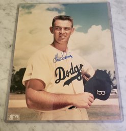 VINTAGE AUTOGRAPHED 8 X 10 GLOSSY COLOR PHOTO--BROOKLYN DODGERS--CLEM LABINE