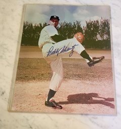 VINTAGE AUTOGRAPHED  8 X 10 GLOSSY COLOR PHOTO--NY YANKEES--BOBBY SHANTZ