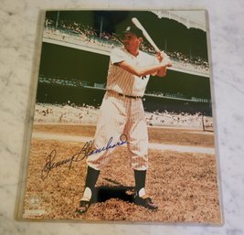 VINTAGE AUTOGRAPHED  8 X 10 GLOSSY COLOR PHOTO--NY YANKEES--JOHNNY BLANCHARD