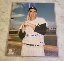 VINTAGE AUTOGRAPHED 8 X 10 GLOSSY COLOR PHOTO-NY YANKEES-CLETE BOYER