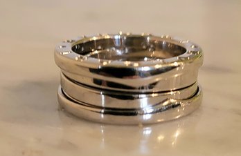 AUTHENTIC 'SIGNED BVLGARI'  18K WHITE GOLD BVLGARI-'Bvlgari ' B. ZeroL  Ring Size SIZE 5 US Band