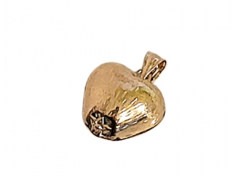 14K YELLOW Solid GOLD APPLE CHARM--1.2G