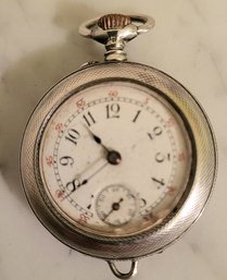 VINTAE MARKED 'NARCISSE AW' STERLING SILVER POCKET WATCH WITH SECOND HAND